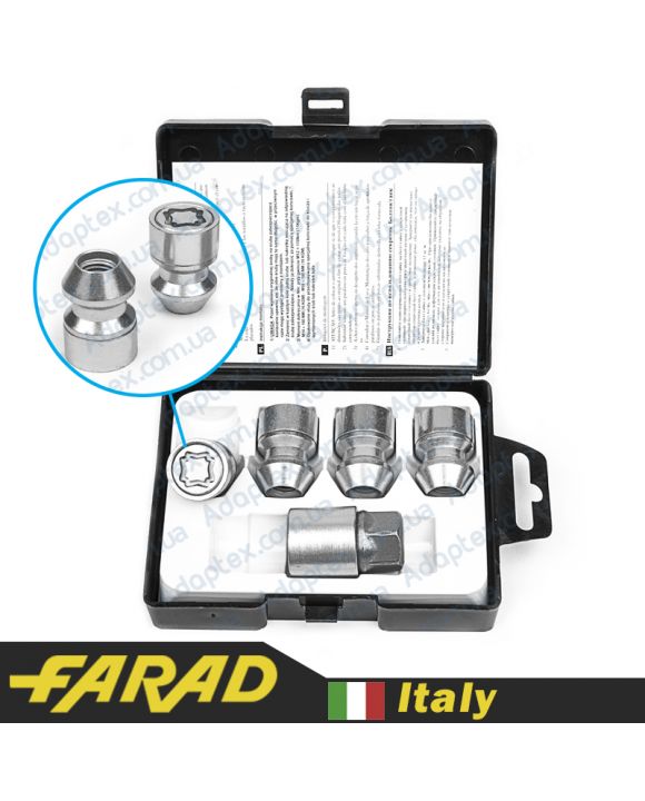FARAD STARLOCK | Гайки секретки М12x1.5x34 Конус Вращающееся кольцо ключ 21