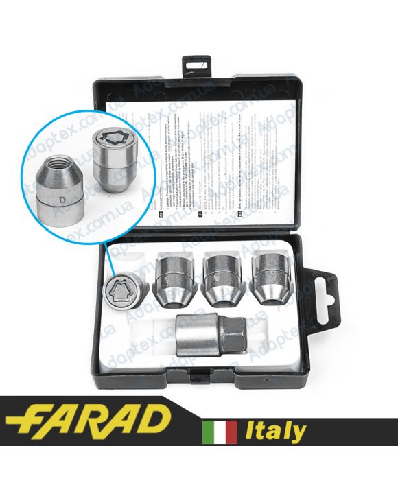 FARAD STARLOCK | Гайки секретки М12x1.5x30 Конус Вращающееся кольцо ключ 21