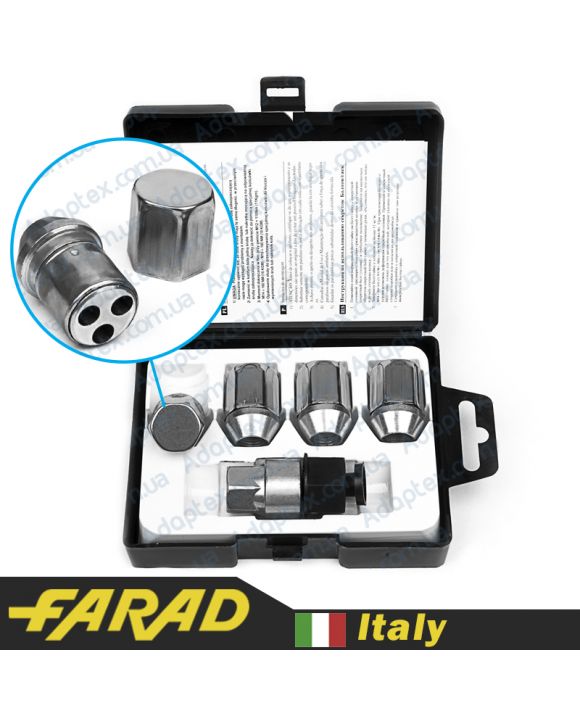 FARAD STIL BULL | Гайки секретки М12x1.5x34 Конус Вращающееся кольцо ключ 19