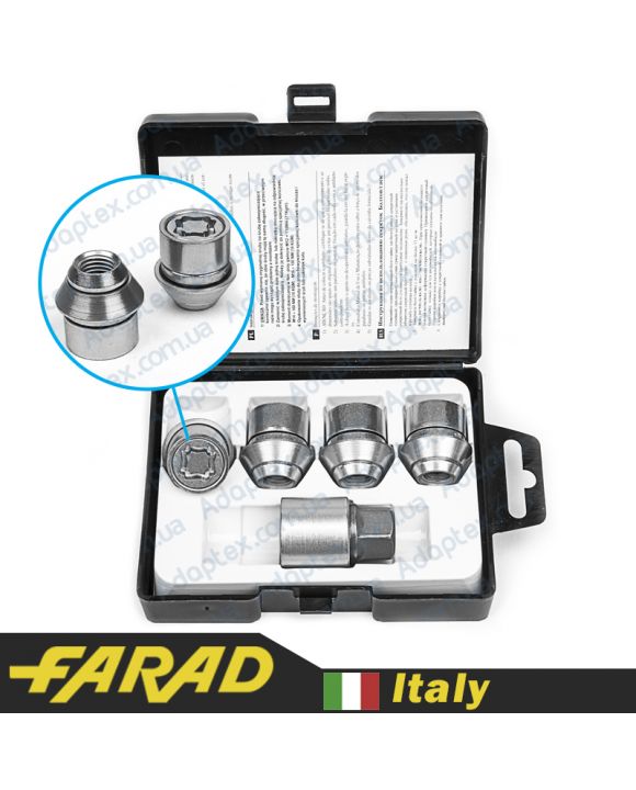 FARAD STARLOCK | Гайки секретки М12x1.5x29 Конус Ford Вращающееся кольцо ключ 19